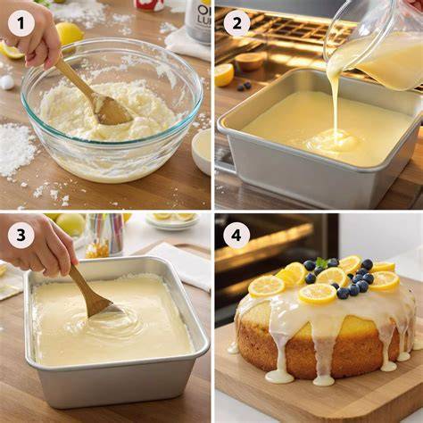 Step-by-step Backanleitung Zitronenkuchen - Infografik