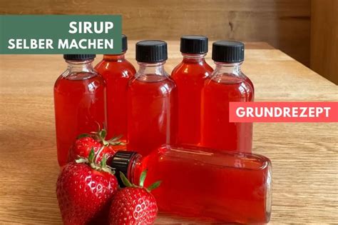 Sterilisierte Flaschen mit Sirup auf einem Tisch