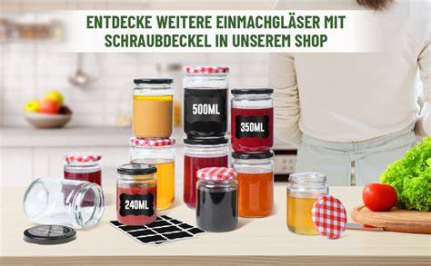 Sterilisiertes Einmachglas für Marmelade