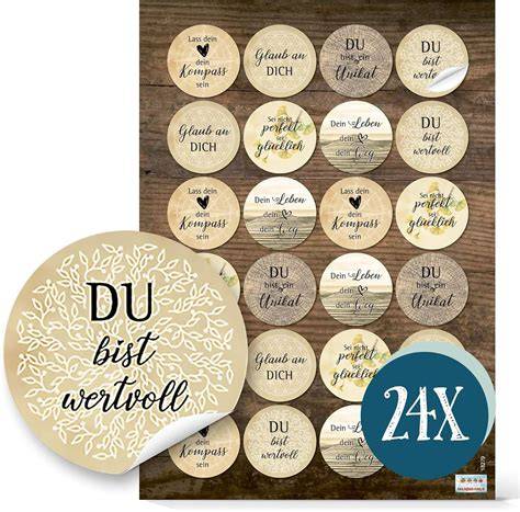 Sticker mit Backanleitung zum Aufkleben