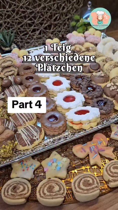 Stimmungsvolle Infografik: 1 Teig - viele Plätzchensorten mit Variationen und Tauschoptionen