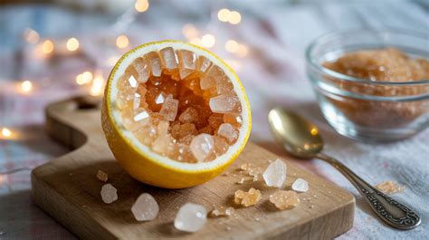 Stimmungsvolle Zutatenaufnahme: Birnen, Zucker, Fleur de Sel, Zitronen, Walnüsse, Gläser