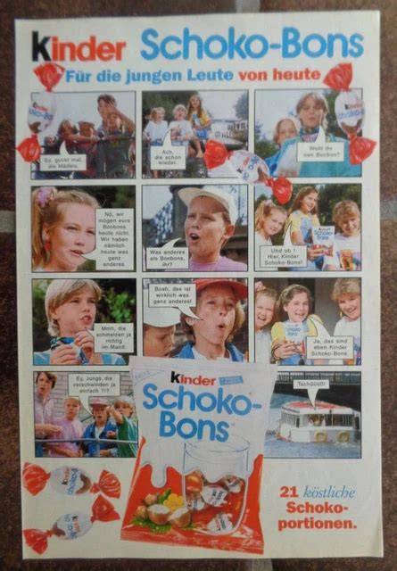 Storyboard: historische Kinder Schoko-Bons Werbung und Parodien