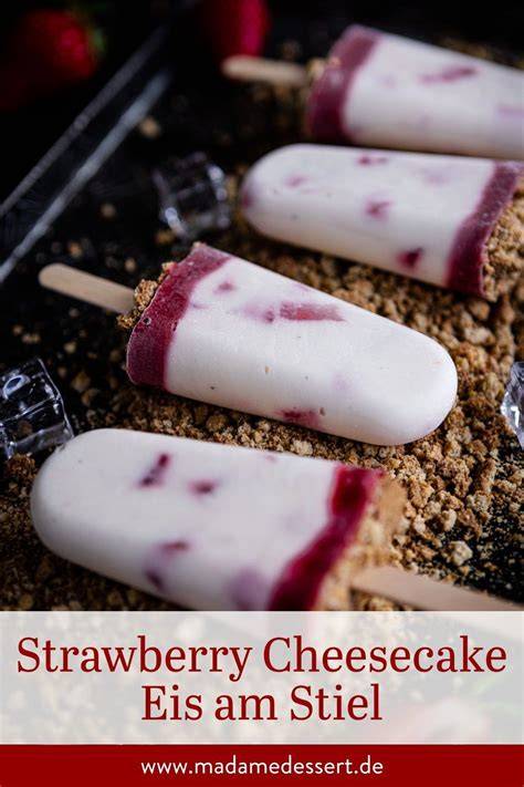 Strawberry Cheesecake Eis am Stiel