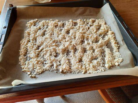 Streusel eingefroren auf Backblech