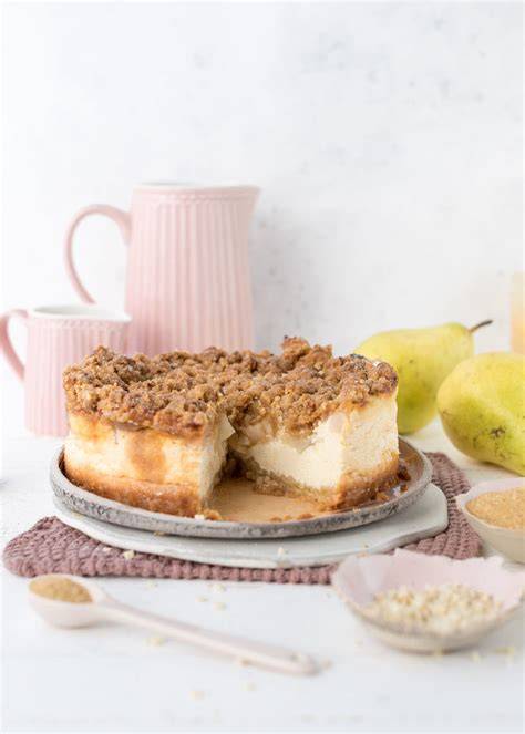 Streusel-Käsekuchen mit Birnen: Serviervorschlag