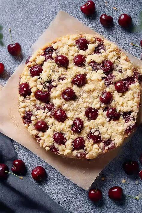 Streusel-Kirschkuchen, rustikale Variante für jede Gelegenheit