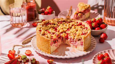 Streuselkuchen mit Erdbeeren und Quark