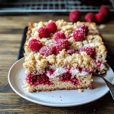 Streuselkuchen vom Blech, optional mit Himbeeren