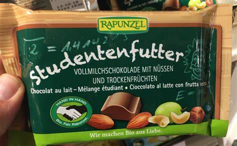 Studentenfutter mit Schokolade und Nüssen