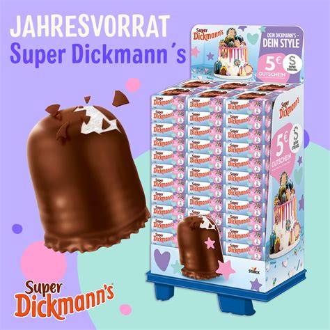 Super Dickmann's historische Verpackung und heutiges Design