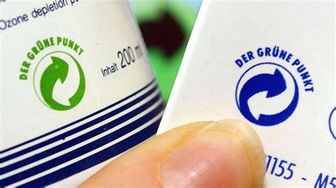 Symbol Grüner Punkt auf Verpackungen und Definition Gelbe Tonne