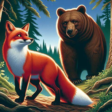 Symbolbild: Freundschaft zwischen Fuchs und Bär