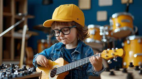 Symbolbild: Junger Musiker spielt Gitarre auf Berliner Hinterhofbühne