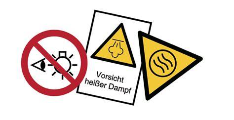 Symbole für Beschwerden im Mundraum und gesundheitliche Warnung