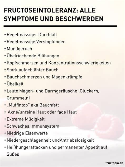 Symptome Fructoseintoleranz Visualisierung