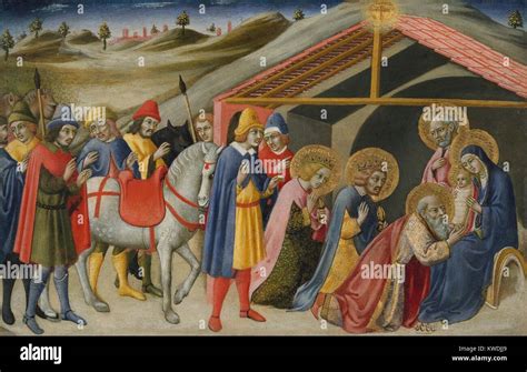 Szene: Die Heiligen Drei Könige im Stall von Bethlehem