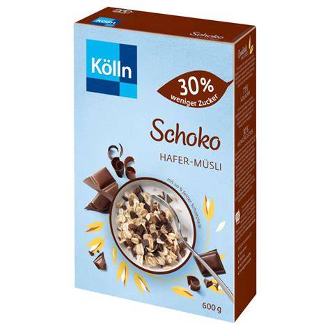 Tabellarische Übersicht Inhaltsstoffe und Kennzeichnungen Kölln Schoko Hafer Müsli