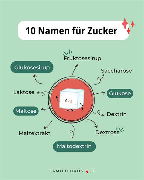 Tabelle: Decknamen für Zucker in Zutatenlisten