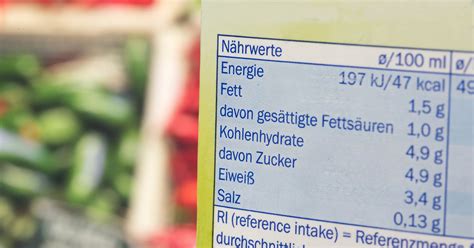 Tabelle: Vergleich typische Nährwerte