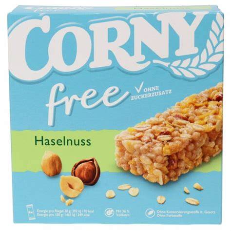 Tabelle der getesteten Corny Riegel ohne Zuckerzusatz