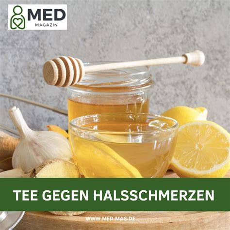 Tasse Kräutertee mit Honig als Hausmittel gegen Halsschmerzen