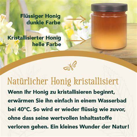 Temperatur-Skala mit Schadensgrenze bei 40 °C für Honig