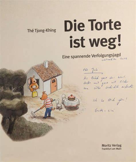 Thé Tjong-Khing bei der Illustration und Elemente aus „Die Torte ist weg!“