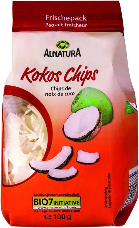 Thematische Abbildung zu Schoko Kokos Chips und deren Verpackung