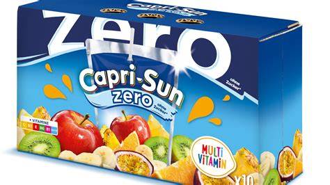 Thematische Darstellung Capri Sun Zero vs. Standard: Zuckeranteil und Süßstoffnutzung