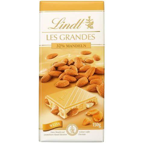 Thematische Nahaufnahme der Lindt Frühlings Mandeln Tafel