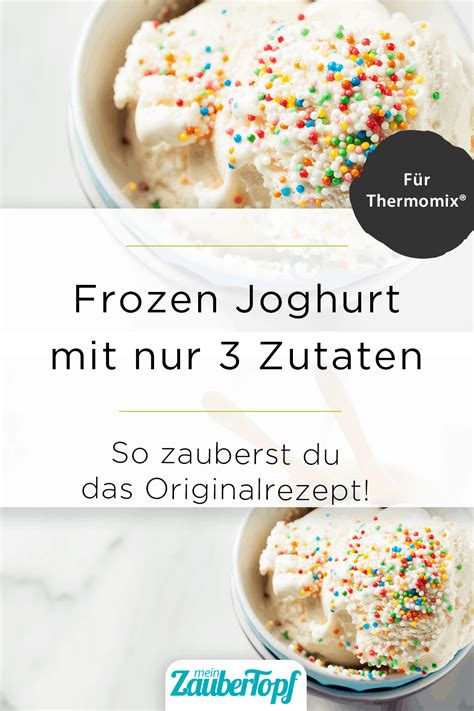 Thermomix Frozen Joghurt Zutaten und fertige Kugeln in Schälchen