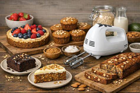 Thermomix und klassischer Handmixer beim Backen von Mini-Rührkuchen