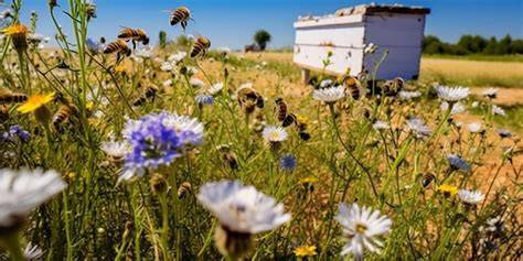 Thymian-Blüten und Bienen auf einer mediterranen Wiese