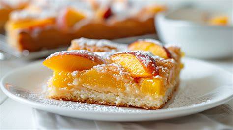 Tiefgekühlte und frisch servierte Stücke von Blechkuchen
