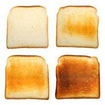 Toastbrote in unterschiedlichen Bräunungsgraden