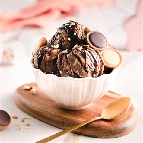 Toffifee Eis Zutaten und Zubereitung als Infografik
