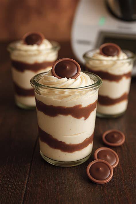 Toffifee-Paradiescreme im Glas mit Schokooberfläche