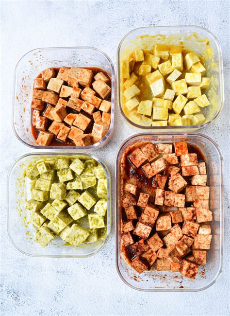 Tofu mit verschiedenen Marinaden