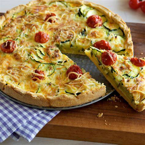 Tomaten-Zucchini-Quiche frisch gebacken