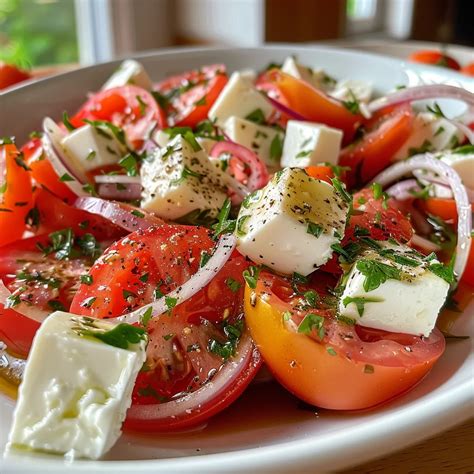 Tomatensalat mit einer Prise Zucker und frischen Kräutern