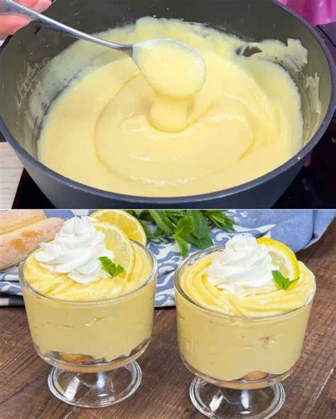 Topf mit aufkochender Zitronencreme