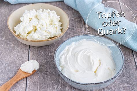 Topfen und Quark nebeneinander im Glas
