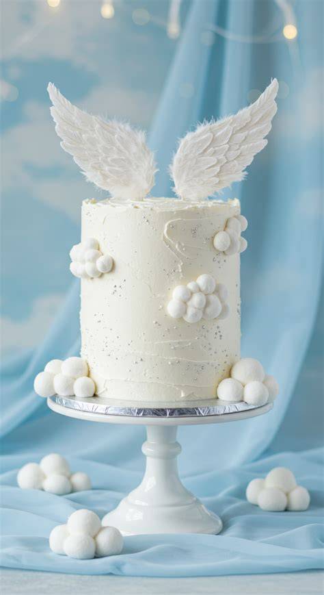 Torte mit Engelsflügeln aus Fondant