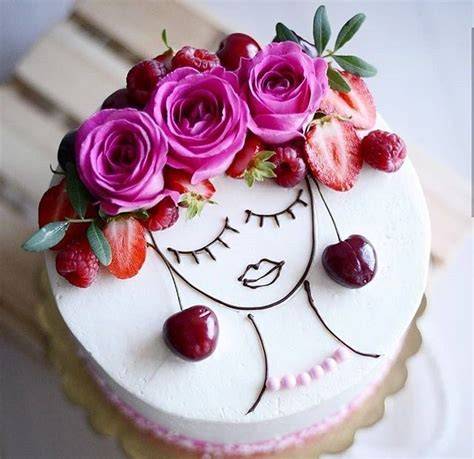 Torte mit Gesicht, verschiedene Dekovarianten