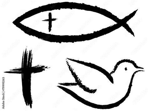 Torte mit Kreuz, Taube und Fisch als christliche Symbole