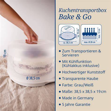 Torte sicher verpackt in Transportbox mit Kühlakkus