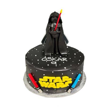 Torte und Cupcakes mit Star Wars Symbolen und essbaren Sternen