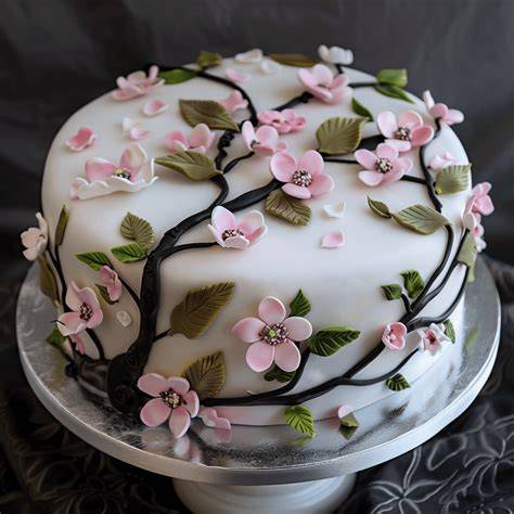 Torten mit Ombre-Dekoration und Fondantblumen