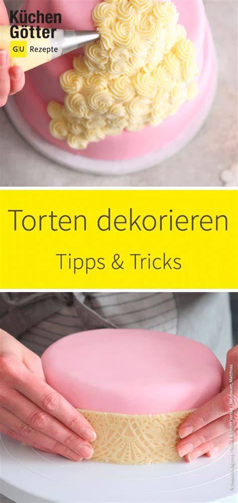 Torten-Dekoration: Sahnetupfen und Mandeln